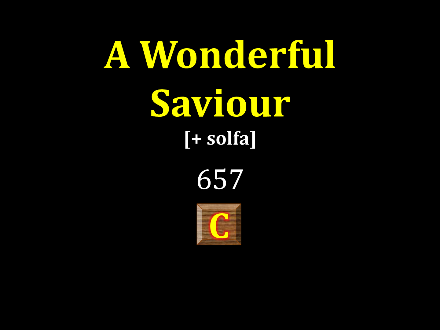A Wonderful Saviour 657