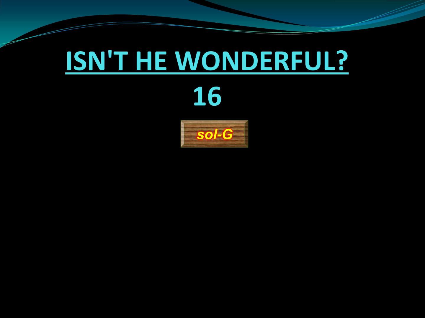 ISN'T HE WONDERFUL  16